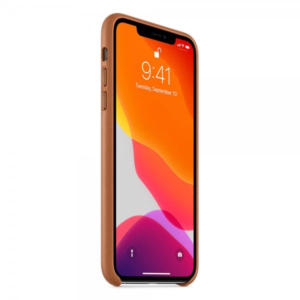 Apple Original iPhone 11 Pro Max Skal Leather Case Brun