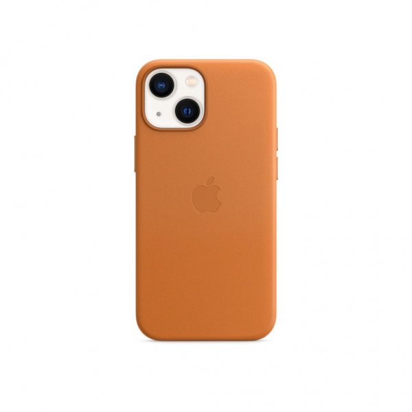 Apple Original iPhone 13 Mini Skal Leather Case MagSafe Gyllenbrun
