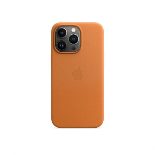 Apple Original iPhone 13 Pro Max Skal Leather Case MagSafe Gyllenbrun