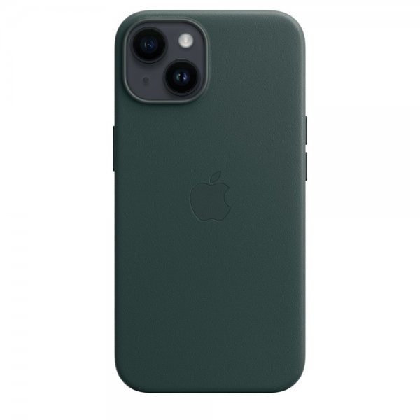 Apple Original iPhone 14 Plus Skal Leather Case MagSafe Skogsgrön