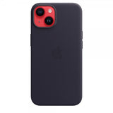 Apple Original iPhone 14 Plus Skal Leather Case MagSafe Svartlila