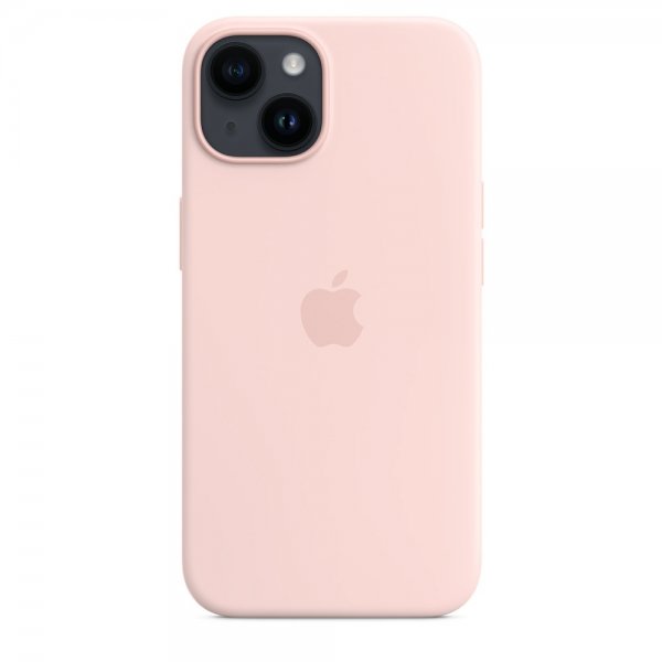 Apple Original iPhone 14 Plus Skal Silicone Case MagSafe Kritrosa
