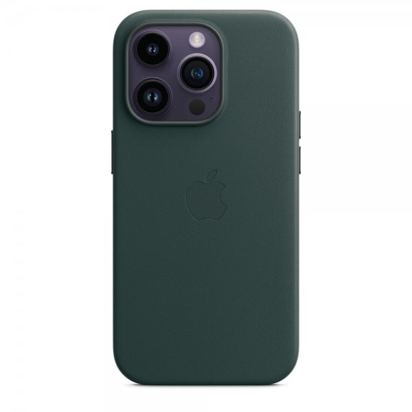 Apple Original iPhone 14 Pro Max Skal Leather Case MagSafe Skogsgrön