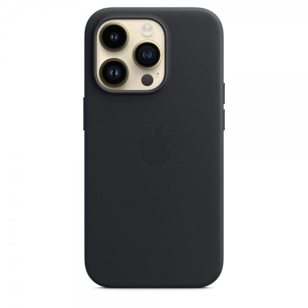 Apple Original iPhone 14 Pro Skal Leather Case MagSafe Midnatt