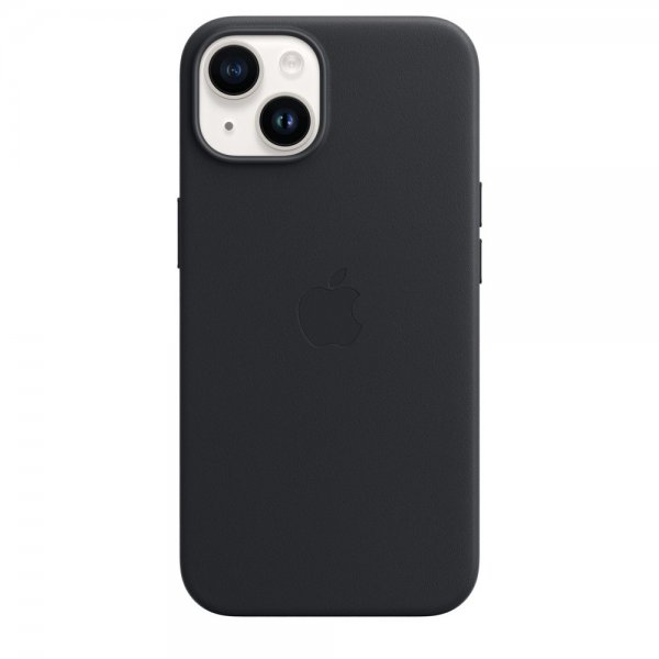 Apple Original iPhone 14 Skal Leather Case MagSafe Midnatt