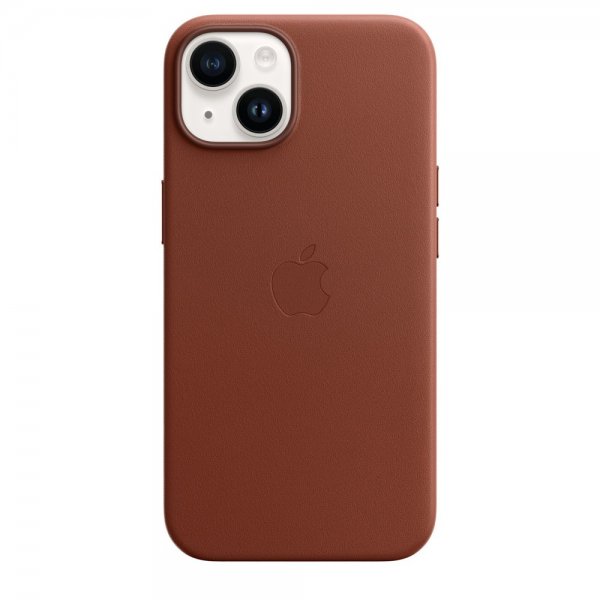 Apple Original iPhone 14 Skal Leather Case MagSafe Umbra