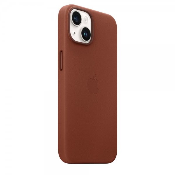 Apple Original iPhone 14 Skal Leather Case MagSafe Umbra