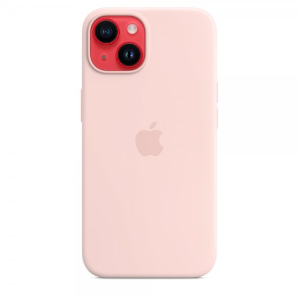 Apple Original iPhone 14 Skal Silicone Case MagSafe Kritrosa