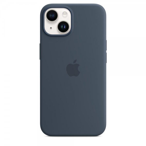 Apple Original iPhone 14 Skal Silicone Case MagSafe Stormblå