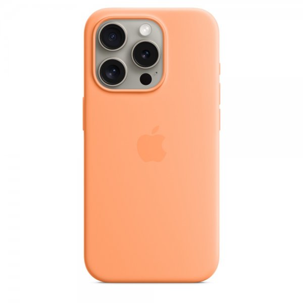 Apple Original iPhone 15 Pro Max Skal Silikon MagSafe Apelsinsorbet