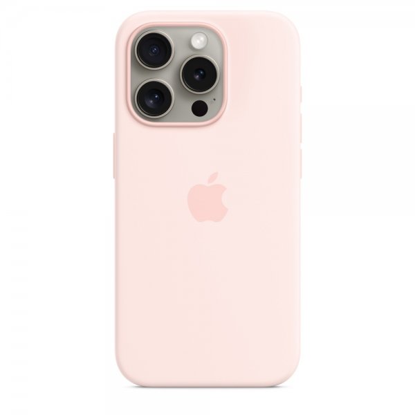 Apple Original iPhone 15 Pro Max Skal Silikon MagSafe Ljusrosa