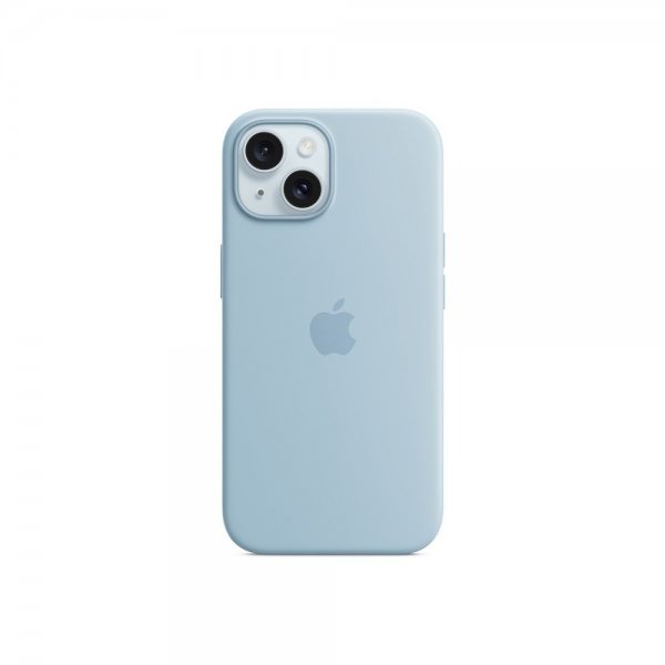 Apple Original iPhone 15 Skal Silicone Case MagSafe Light Blue