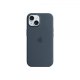 Apple Original iPhone 15 Skal Silicone Case MagSafe Storm Blue