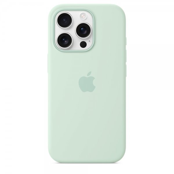 Apple Original iPhone 16 Pro Max Skal Silicone Case MagSafe Aquamarine