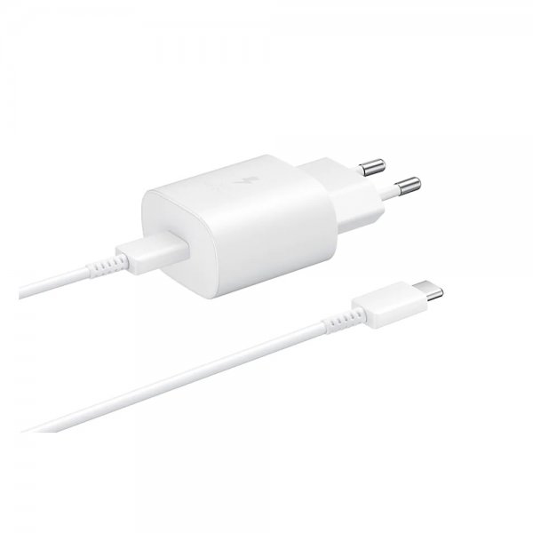 Samsung Original Väggladdare 25W med Type C till Type C-kabel Vit