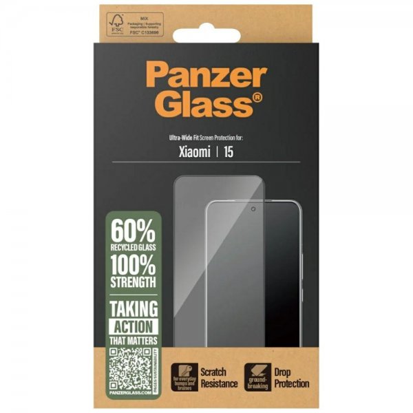 PanzerGlass Xiaomi 15 Skärmskydd Ultra-Wide Fit