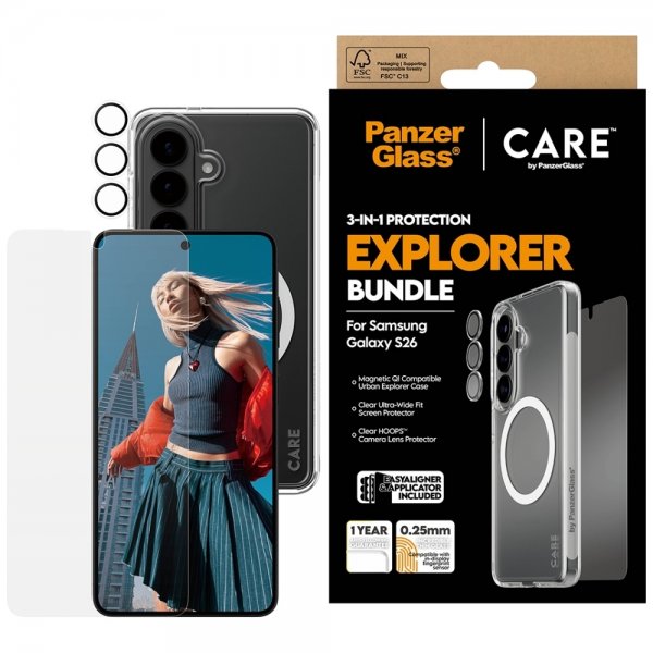 PanzerGlass Samsung Galaxy S26 3-in-1 Protection Bundle
