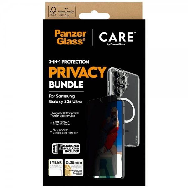 PanzerGlass Samsung Galaxy S26 Ultra 3-in-1 Protection Privacy Bundle