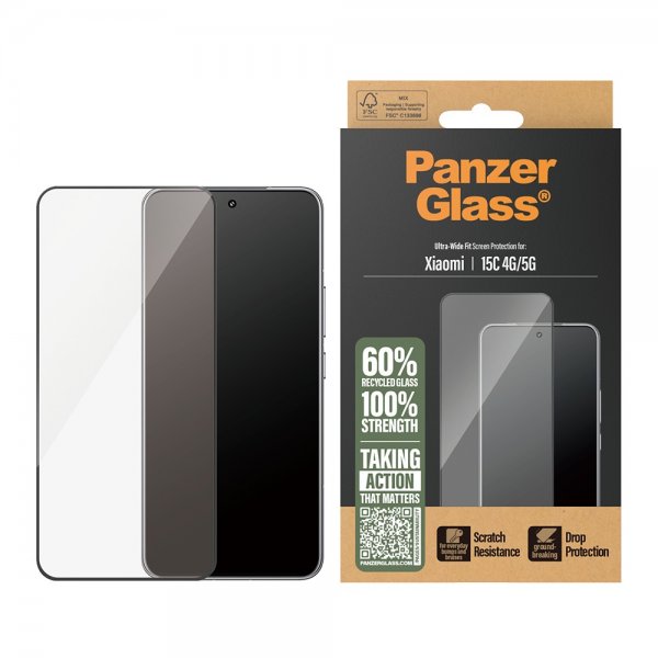 PanzerGlass Xiaomi Redmi 15C Skärmskydd Ultra-Wide Fit