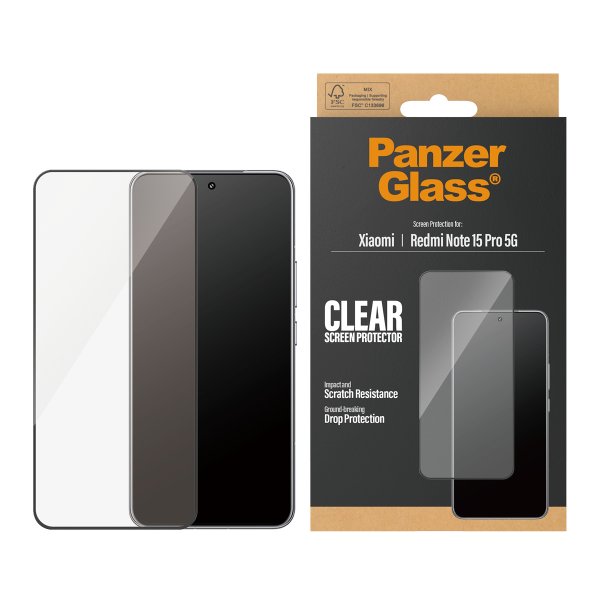 PanzerGlass Xiaomi Redmi Note 15 Pro 5G Skärmskydd Ultra-Wide Fit