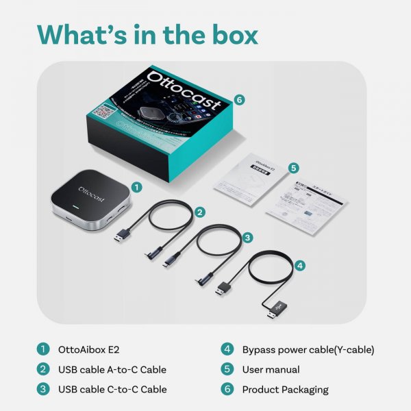 Ottocast Aibox E2 Apple CarPlay/Android Auto AI Box