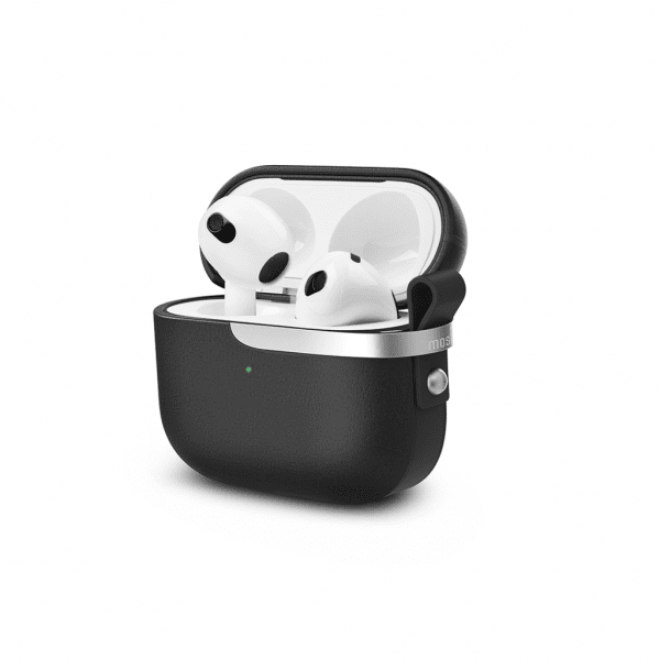 Moshi Pebbo Luxe AirPods 3 Skal PU-Läder Svart