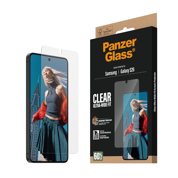 PanzerGlass Samsung Galaxy S26 Skärmskydd Ultra-Wide Fit EasyAligner