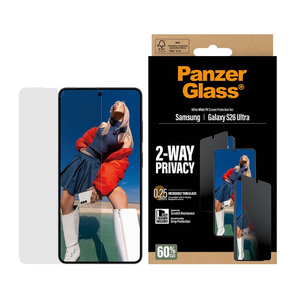 PanzerGlass Samsung Galaxy S26 Ultra Skärmskydd Ultra-Wide Fit Privacy EasyAligner