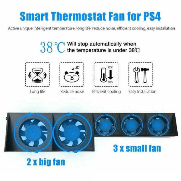 Dobe PlayStation 4 Kylfläkt Super Cooling