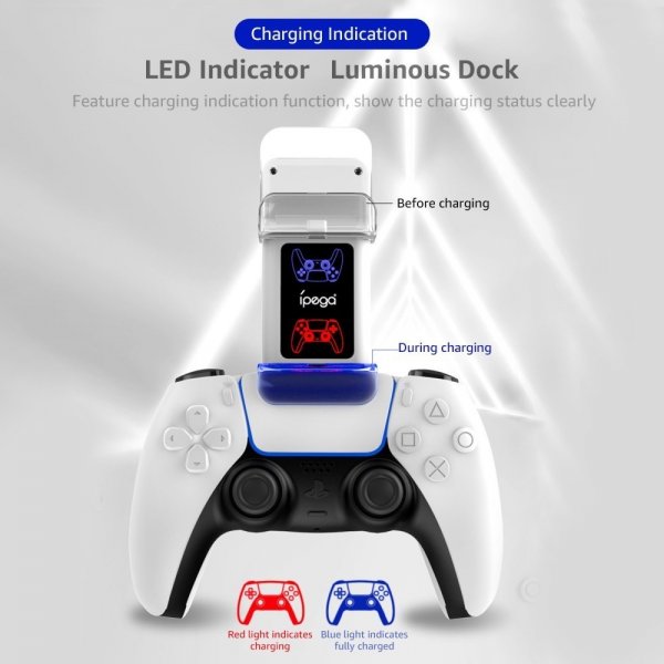 Ipega PlayStation 5 Kontroller Dubbel Laddningsstation