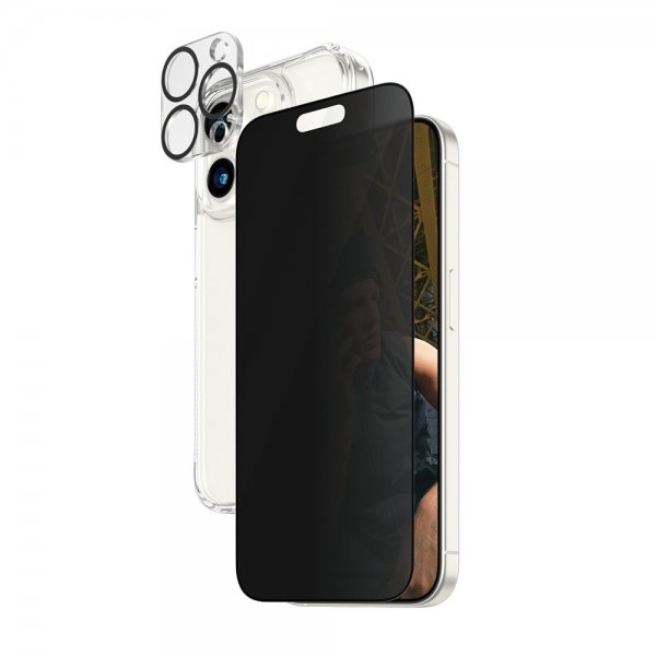 PanzerGlass iPhone 15 Pro 3-in-1 Bundle Set Privacy