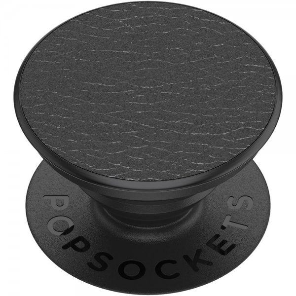 Popsockets PopGrip Premium Pebbled Vegan Leather Svart