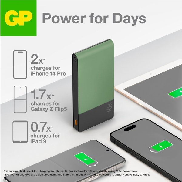 GP Powerbank M2+ 10 000 mAh Grön