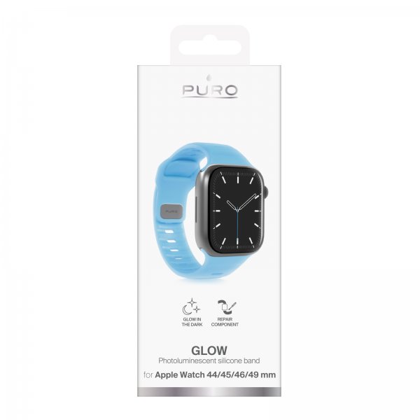 Puro Apple Watch 44/45/46/Ultra 49mm Armband Glow Blå