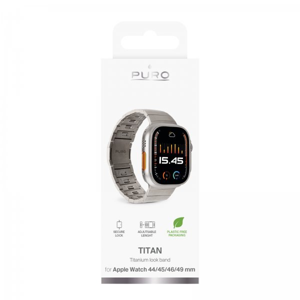 Puro Apple Watch 44/45/46mm/Ultra 49mm Armband Titan Titanium