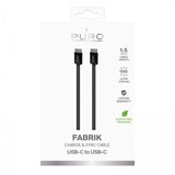 Puro Kabel Fabrik 2.0 60W USB-C till USB-C 1.5m Svart