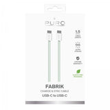 Puro Kabel Fabrik 2.0 60W USB-C till USB-C 1.5m Grön