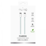 Puro Kabel Fabrik 2.0 60W USB-C till USB-C 1.5m Ljusblå
