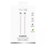Puro Kabel Fabrik 2.0 60W USB-C till USB-C 1.5m Rosa