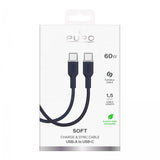 Puro Kabel TPE 25W USB-C till USB-C 1.5m Crown Blue