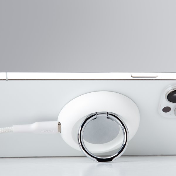 Puro Trådlös Laddare Mag Loop Pro Ring Stand MagSafe Vit