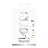 Puro Kabel Magnetisk USB-C till USB-C 1m Vit