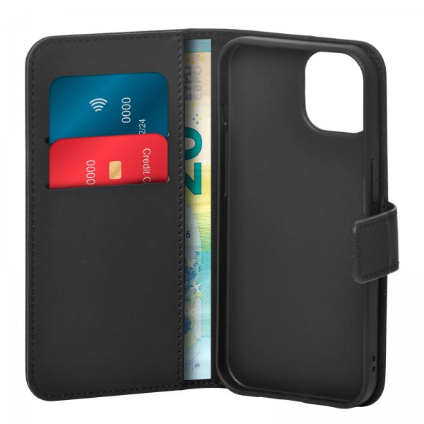 Puro iPhone 15 Fodral Wallet Stand Svart