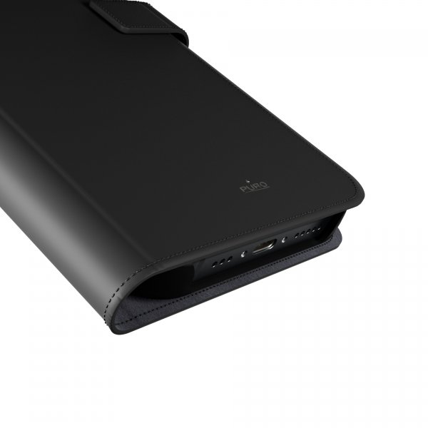 Puro iPhone 16 Plus Fodral Wallet Stand Svart