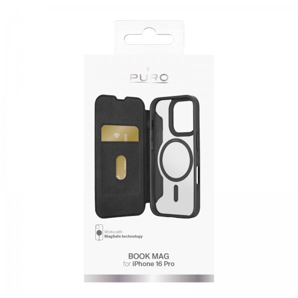 Puro iPhone 16 Pro Fodral Book Mag 2 Svart