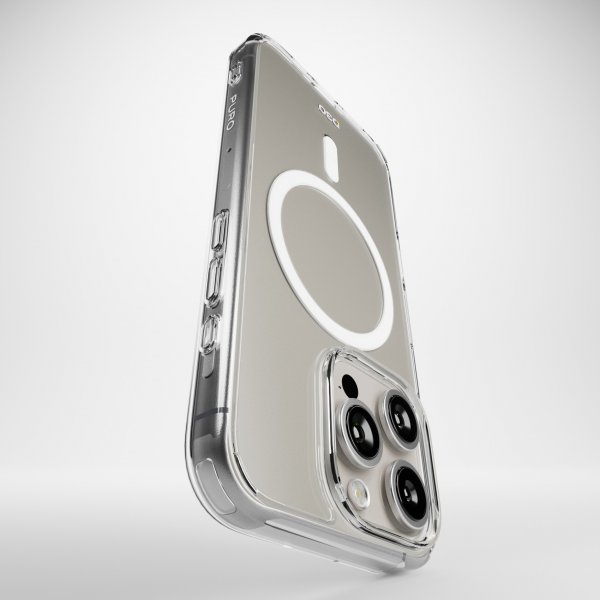 Puro iPhone 16 Pro Skal Impact Clear D3O MagSafe Transparent