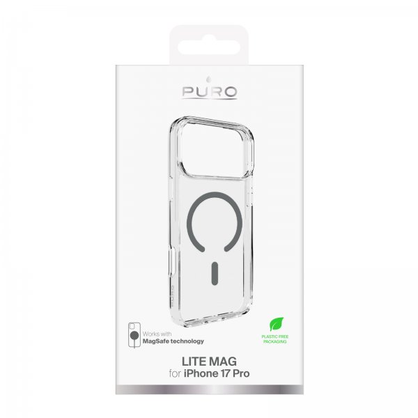 Puro iPhone 17 Pro Skal Lite Mag Transparent Grå