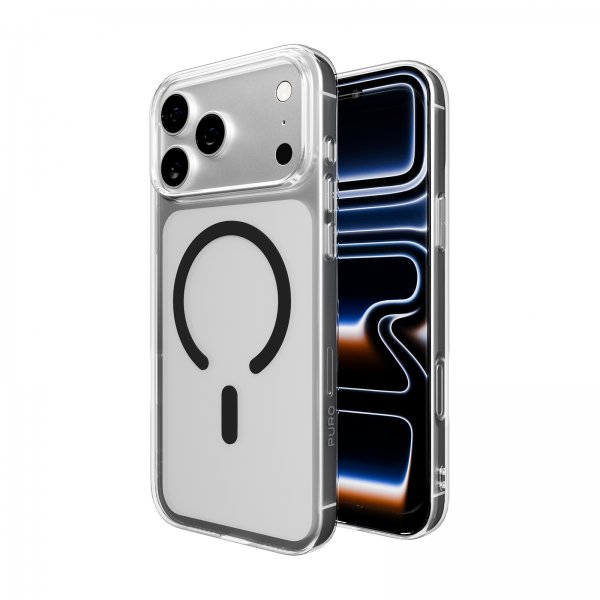 Puro iPhone 17 Pro Max Skal Lite Mag Transparent Svart