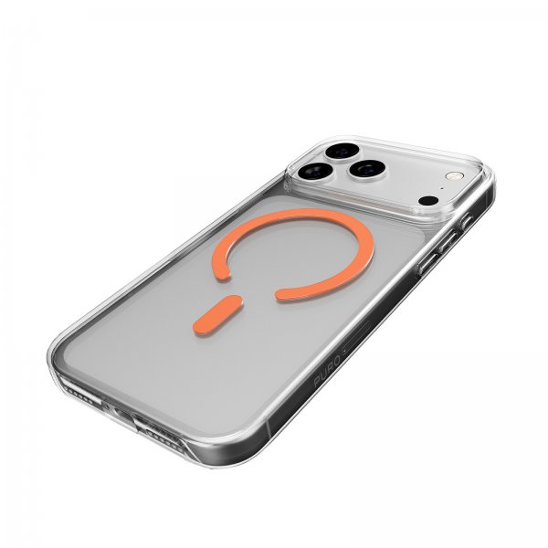 Puro iPhone 17 Pro Max Skal Lite Mag Transparent Orange