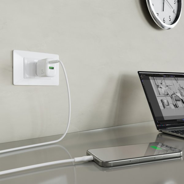 Puro Laddare med Kabel ProLite Kit USB-C 25W 1.2m Vit